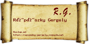 Répászky Gergely névjegykártya